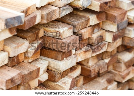 Wood stack for construction job