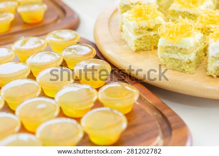 delicious thai dessert with cake set