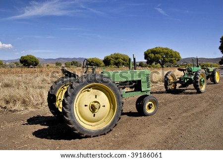 farm tractors on a farm
