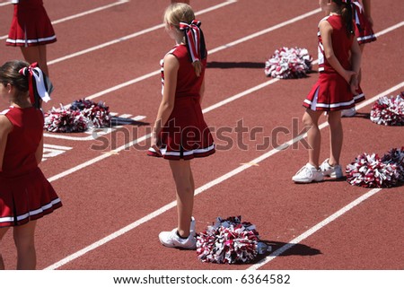Cheerleaders supporting the team