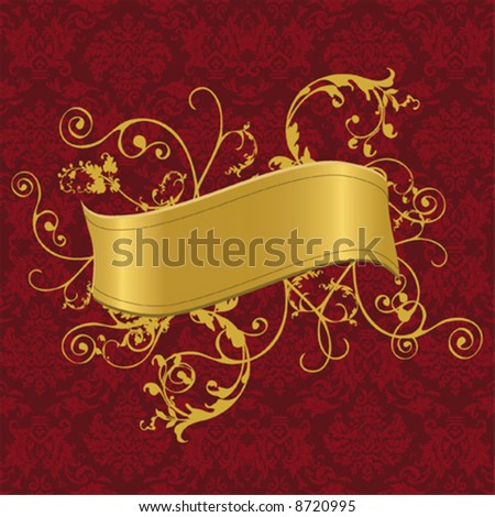 wallpaper gold. a gold banner with swirls
