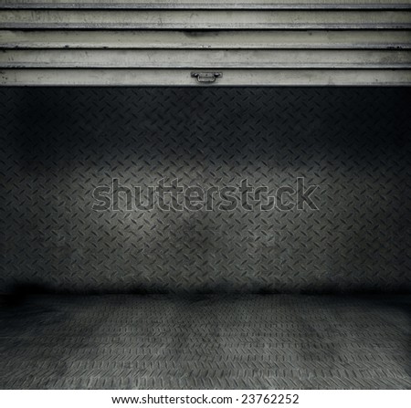 Metal threadplate room with stainless steel door rolled up