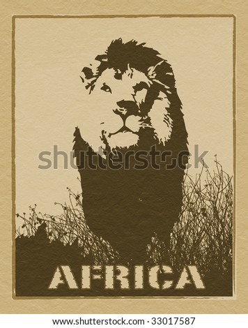 Africa image with lion silhouette