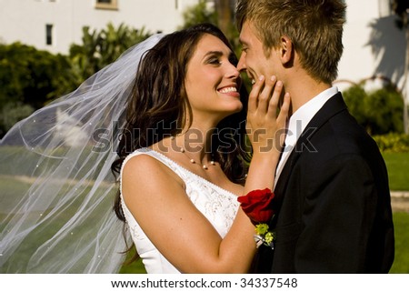 happy rose day quotes. stock photo : Happy bride and