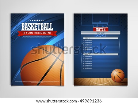 Basketball tournament, modern sports posters vector design.