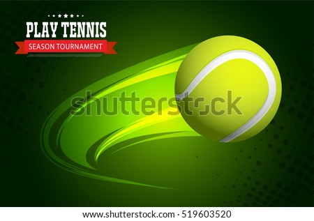 Tennis ball championship or tournament poster or label vector design.