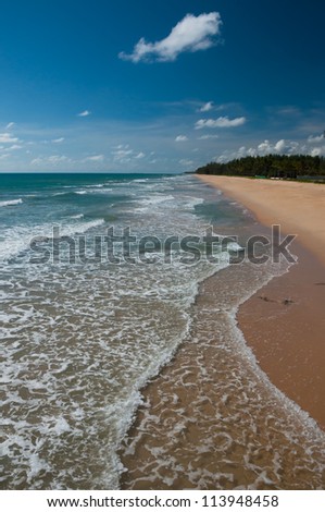 Blue sky and sand beach at Phangnga Thailand
