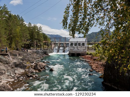 water power plant on Chemal, Altai, Siberia