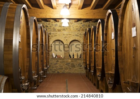 ITALY - MAY 13: An old wine cellar in Montepulciano in Tuscany on May 13, 2014. Italy