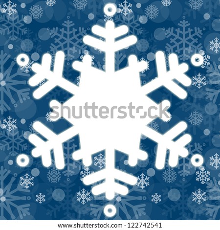 snowflake dark blue card template