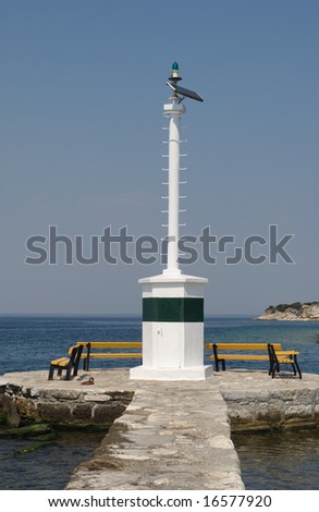 Solar powered light house in Limenas Thassos Greece