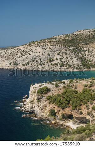 Coast of Aegean island Thassos, Greece