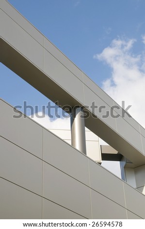 Abstract architecture detail over blue sky with clouds
