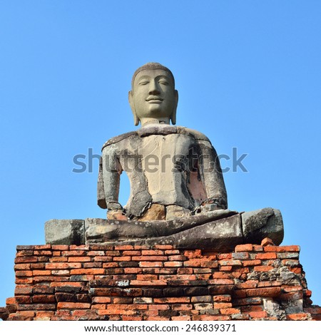 Buddha statue without head in Ayutthaya historical park, Thailand