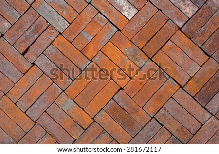 Brick Floor texture.Background of Brick texture