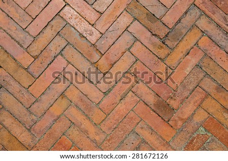 Brick Floor texture.Background of Brick texture