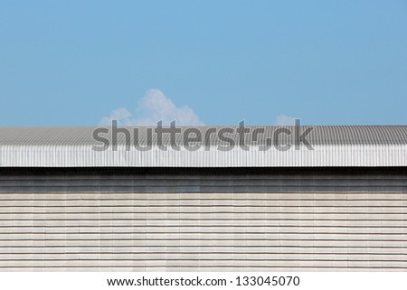 metal sheet roof with blue sky