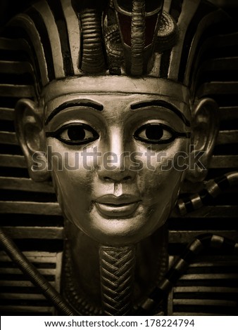 Egyptian golden pharaohs mask - travel to Egypt concept , Egyptian Casket