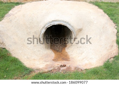 Concrete sewage pipes under road