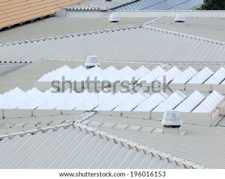 Roof detail of manufactures and industrial ventilation equipment
