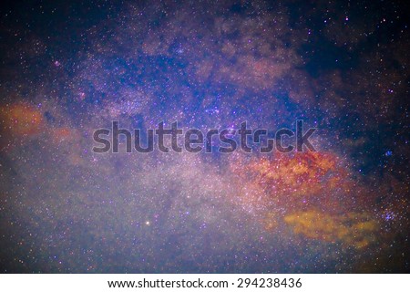The Milky Way is our galaxy. This long exposure astronomical photograph of the nebula Cygnus is taken in the middle of the night in Thailand.