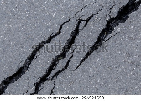 Cracked road in Thailand