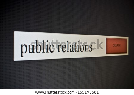 Internet search bar with phrase public relations