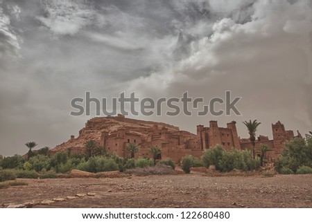 Ait Benhaddou Maroc location of gladiator movie after a sand storm tempest