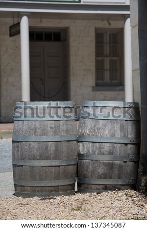 Barrels in a far west town