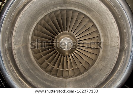 Airplane Jet gas turbine engine detail