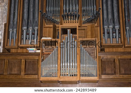 antique church pipe organ detail