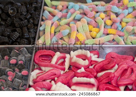 candies shop macro detail close up