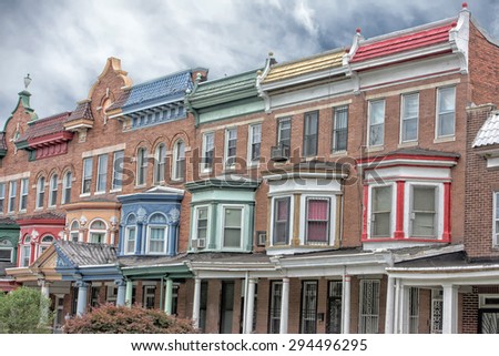 Baltimore druid hill old house bow window detail