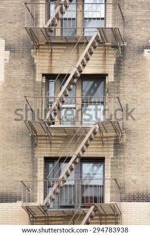 Fire ladder on New york manhattan buildings