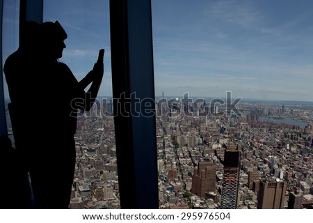 manhattan aerial view from freedom tower