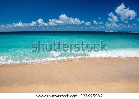 Hawaii Poipu beach landscape panorama on sunny day