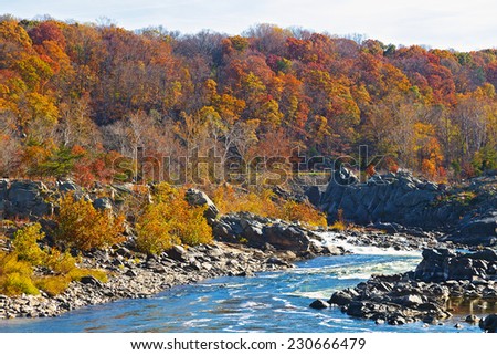 Great Falls National Park in autumn, Virginia USA