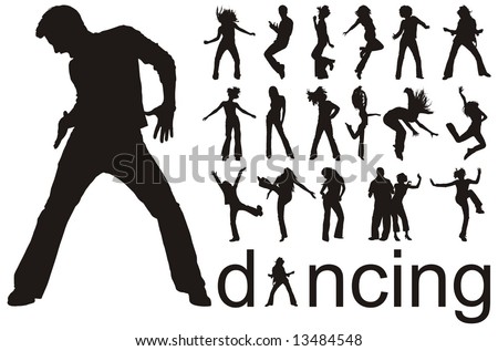 people dancing silhouette. dancing people silhouettes