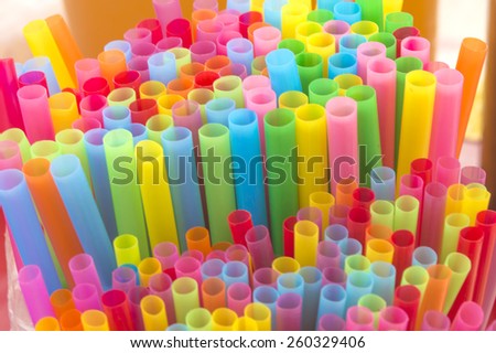 Colorful straws for beverage soft drink