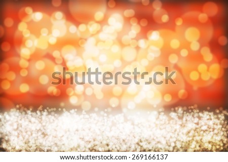 Orange abstract background, orange bokeh abstract lights
