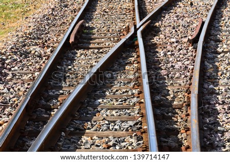 Railroad crossing close up