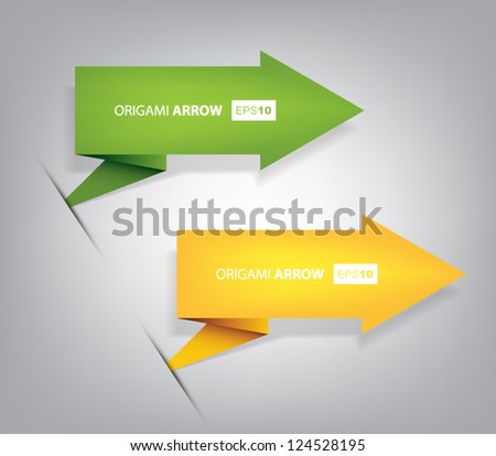 Origami vector arrows set with shadows Origami vector arrows set with shadows