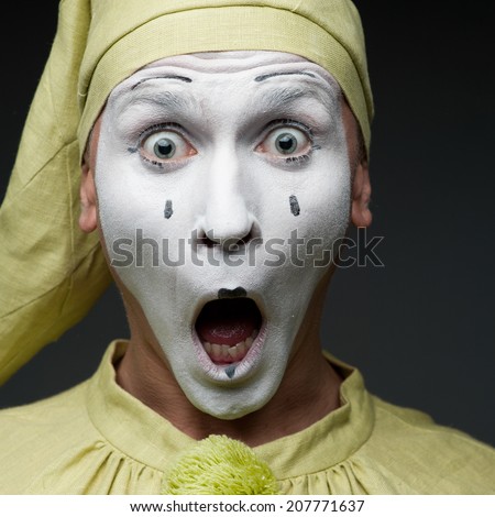 funny mime show surprised face