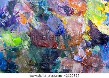 Artist\'s palette with multiple colors