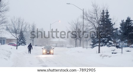 Driving in blizzard