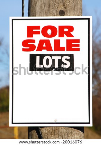 Lots For Sale Sign