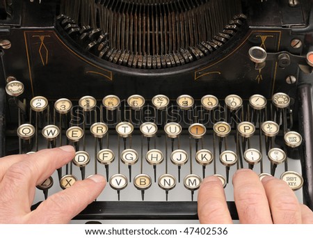 Typing on an old typewriter