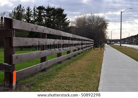 Wooden rail fence