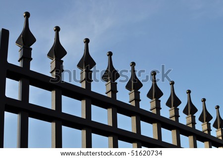 Decorative wrought iron fence