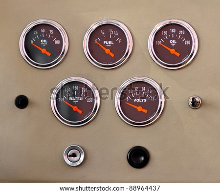 Indicators / gauges on car dashboard